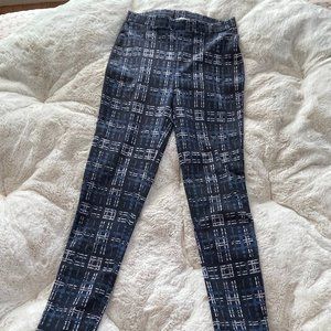 Laundry by Shelli Segal Athletic Spa Leggings Pants Blue White & Black Plaid